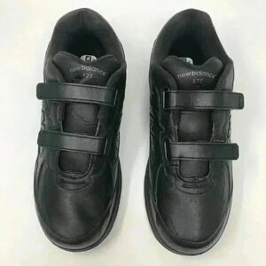 New Balance Men Leather Black Walking 12 Shoes
